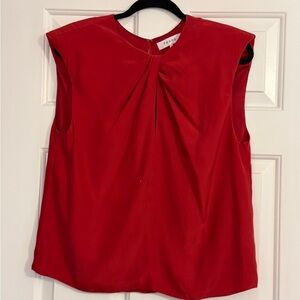 Frame Denim Vibrant Red Sleeveless Blouse